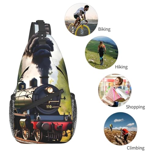 Bolso bandolera con estampado de tren para mujer y hombre miniatura 6