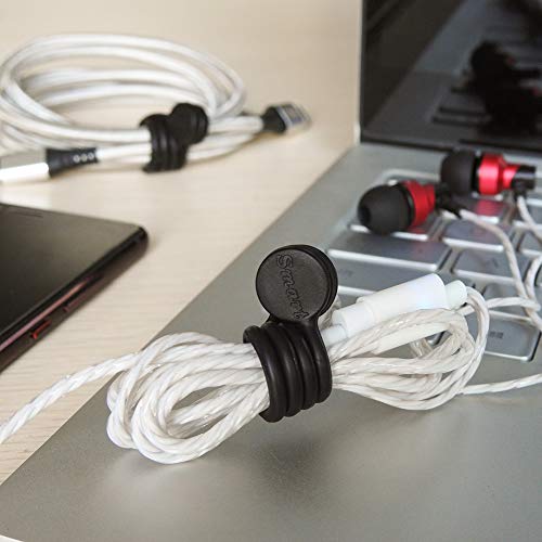 Image of SMART&COOL Reusable Silicone Magnetic Cable Ties for Bundling and Organizing, Holding Stuff, Book Markers, Fridge Magnets, Assorted Color, 7.16'' (10-Pack, Black) | For Bundling and Organizing, Holding Stuff, Book Markers, Fridge Magnets