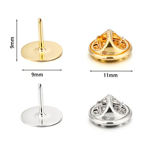 Canomo 50 Pairs Butterfly Clutch Tie Tacks Pin Backs With 10Mm Blank Pins(Silver And Gold) #TOP1