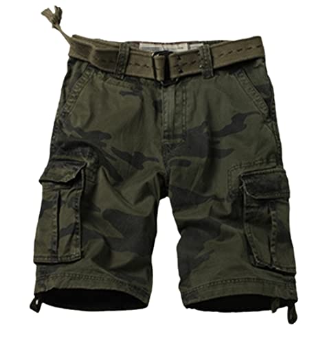 Short cargo style coréen militaire délavé ample T44 homme