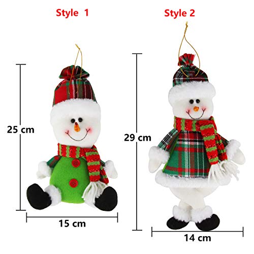 image for Dreampark Christmas Tree Ornaments, 6 Pack Xmas Plush Hanging Ornament