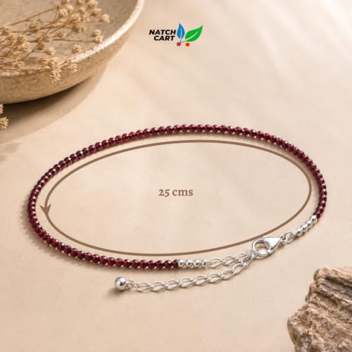 Image of Raw Pyrite, Money Magnet, Dhanyog, Garnet, Black Obsidian Evil Eye Anklet | Stone of Money, Protection & Power | Natural Healing Crystal Anklet for Women | Spiritual Jewellery for Women | Gift for Woman & Girlfriend