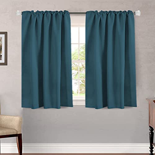 Image of H.VERSAILTEX Blackout Curtains Thermal Insulated Window Treatment Panels Room Darkening Blackout Drapes for Living Room Back Tab /Rod Pocket Bedroom Draperies, 52 x 45 Inch, Dark Teal, 2 Panels