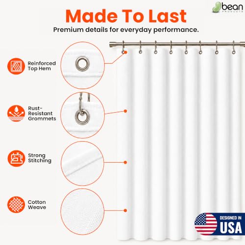 Bean Products White Cotton Narrow Shower Stall Curtain Liner - 36x74 by Bean Products - Image 4