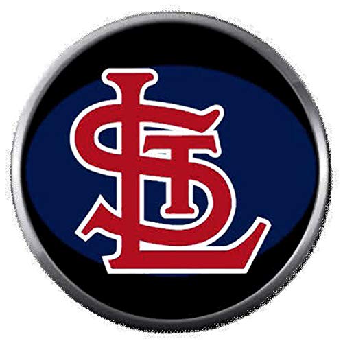 STL MLB St Louis Cardinals Baseball Blue Logo 18MM - 20MM Snap Jewelry Charm