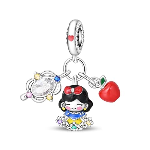 Image of Snow Princess Charm Charm 925 Silver Charm Compatible with Pandora Charms, Trollbeads, Chamilia, Biagi and Many Other UK Charm Bracelets.