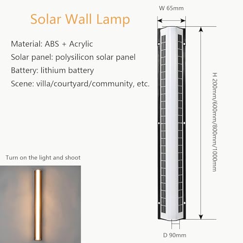 Éclairage murale solaire LED 20cm, applique étanche avec télécommande de cour - 2