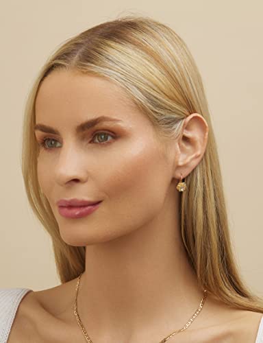 Barzel 18k Gold Plated Flower Earring For Women, Leverback Closure - Made in Brazil3