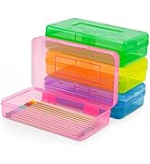 Amazon.com: 4E's Novelty 4 Pack Large Pencil Case Boxes, Hard