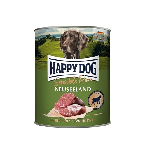 Happy Dog Alleinfuttermittel für ausgewachsene Hunde, Sensible Pure Neuseeland (Lamm), Arttypisch, 6 x 800 g