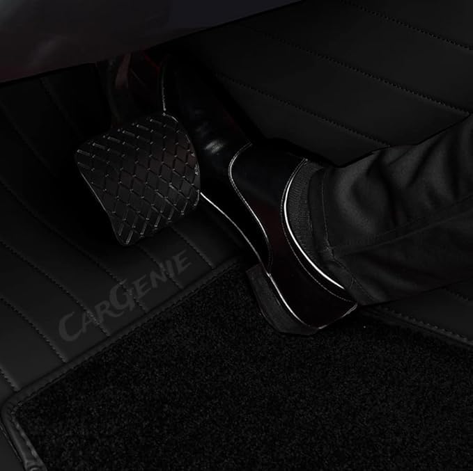 Image of 9D Car Floor Mats for Mahindra 3XO EV | Black | Waterproof | Antislip | Faux Leather | Full Coverage | All Weather | Custom Fitted 9D Car Floor Mats