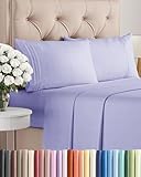 Queen Size 4 Piece Sheet Set - Comfy Breathable & Cooling Bed Sheets Set - Hotel Luxury Bedding for Women, Men, Kids, Teens, Boys & Girls - Deep Pockets, Ultra-Soft, Wrinkle Free - Oeko-Tex - Lavender