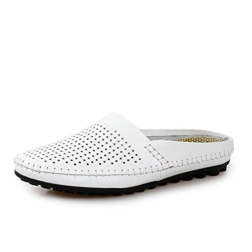 Men's Slide Sandals Slip On Hollow Half Pure Colors Breathable Waterproof Outdoor Slipper Shoes