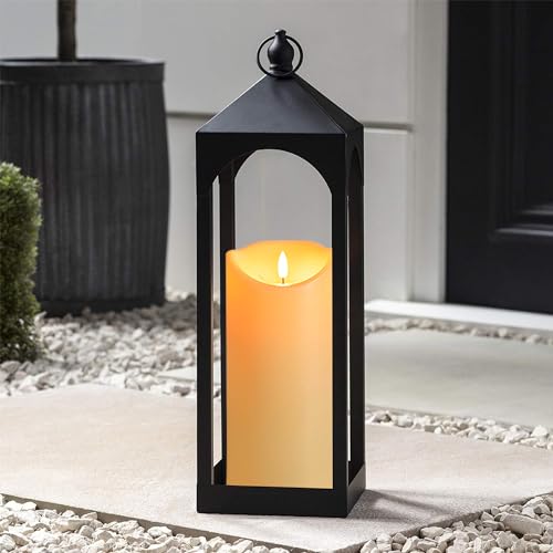 Image of Outdoor Flameless Candles With Remote Waterproof LED Pillar Candles Set | 9x4 Inch Waterproof Design, Flickering LED Glow, Timer Remote Control, Battery Operated Candles For Patio, Porch & Lanterns