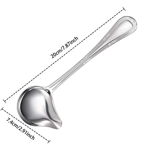 Small Ladle Gravy Ladle Drizzle Spoon 18/10 Stainless Steel Saucier Sauce Soup Spoon For Spooning Gravies And Sauces (2 Pieces) #TOP1