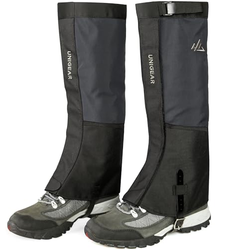 Unigear Polainas 1 Par Impermeable Prueba de Viento Nieve Lluvia Protección para Las Piernas Deporte al Aire Libre Montaña Senderismo Caza Esquí Escalada Guardia Anticorte Transpirable Viajes