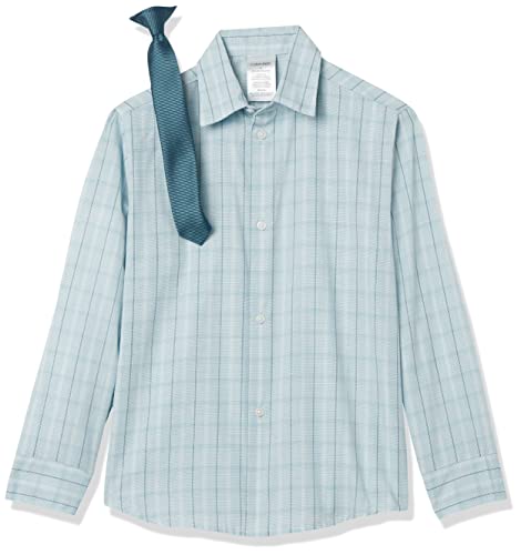 Calvin Klein Boys' 4-Piece Formal Suit Set, Vest, Pants, Collared Dress Shirt, And Tie, Wheat, 2T #TOP1
