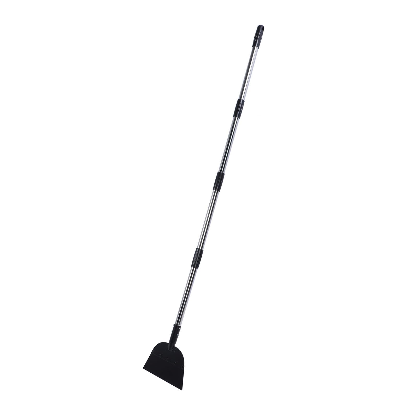 Schneeschaufel, Eiskratzer, Effizienter Langstiel-Häcksler für die Reinigung von Gehwegen, Auffahrten, Straßen, Manganstahl, Edelstahl, 9,1 X 9,8 Zoll
