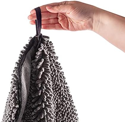 AllPetSolutions Noodle Dog Wash Quick Drying Puppy Towel Grey Microfibre Absorbent | Super Soft Pet Towel With Hand Pockets - 80 x 30 cm