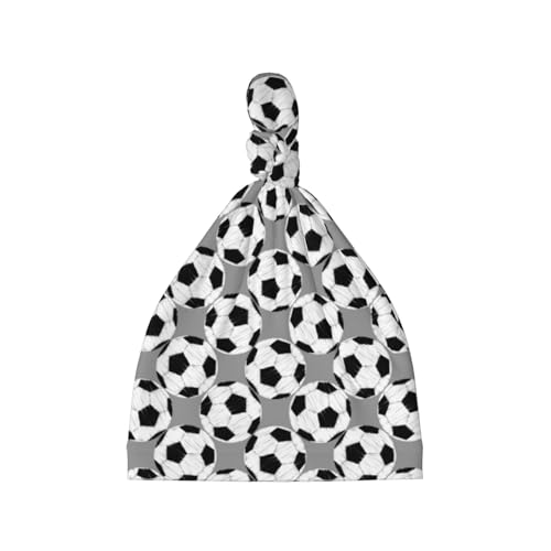 Football (Soccer) Balls Baby Hats 0-6 Months Adjustable Top Knot Stretchy Soft Newborn Hats Baby Boy Girl Beanie Black
