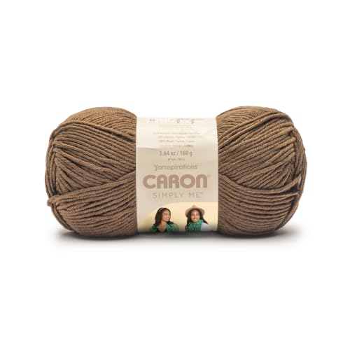 Image of Caron Simply Me, Soft Yarn for Crocheting, Bronzite, 2-Pack | #5 Bulky Yarn, 62% Acrylic 20% Nylon 18% Wool, Soft Yarn for Knitting, Crochet, Hobby Crafts, 197yd, 160g /5.64oz per skein