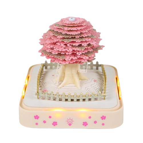 Time Piece, Calendario da scrivania 2025, con luce a LED, 3D, a strappo, con intaglio di carta, blocco note artistico, idea regalo per Natale, inaugurazione della casa, decorazione da scrivania (con