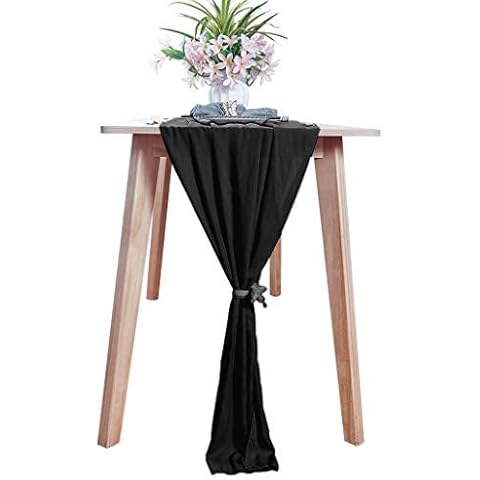 ShinyBeauty Camino de Mesa de Gasa Negra 29x120 Pulgadas Cover