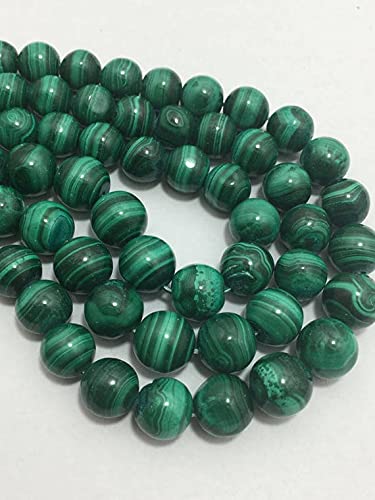 Perles de malachite véritable de qualité supérieure pierres fines polies lisses 5 à 9mm