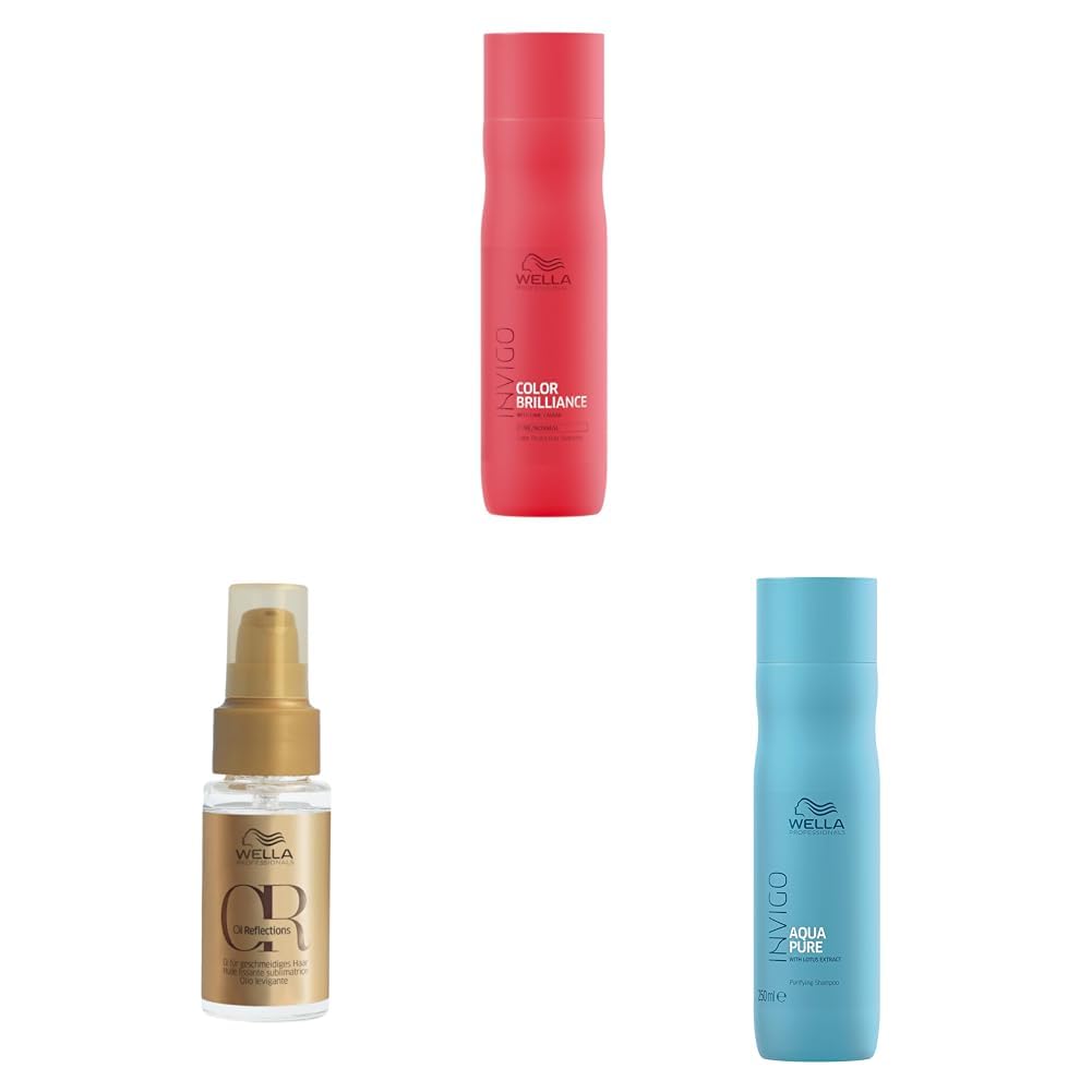 Wella Invigo Color Brilliance (Color Protection), 250ml & Oil Reflections (Luminous), 30ml & Aqua Pure (Purifying), 250ml | For Hair Care-image-21