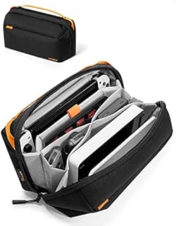 tomtoc Carrying Bag for Nintendo Switch/ OLED, Protective Large Capacity, with 20 Game Card Slots, Travel Storage Pouch, Electronics Accessory Organizer, Travel-Friendly-Handle
