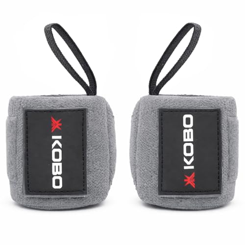 Image of Kobo Camouflage Grey Wrist Wraps with Thumb Loop - Professional Wrist Support Braces for Men & Women - Weight Lifting Cross Fitnesspowerliftingstrength Training
