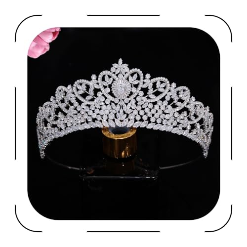Jorsnovs Wedding Crowns for Bride Cubic Zirconia Tiaras Bridal Diamond