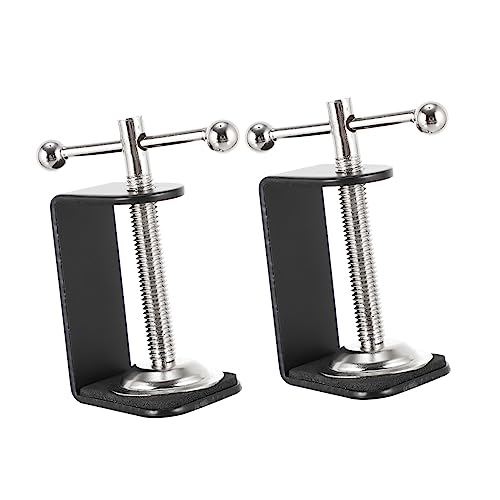 SEWACC Metal I-clip Desk Clamp Universal Table Mounting C-clip Adjustable Desk C-clamps for Office