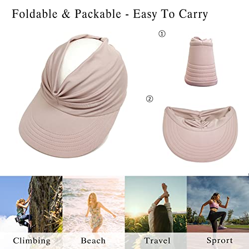 Mukeyo Women's Packable Wide Brim UV Protection Sun Visor Hat