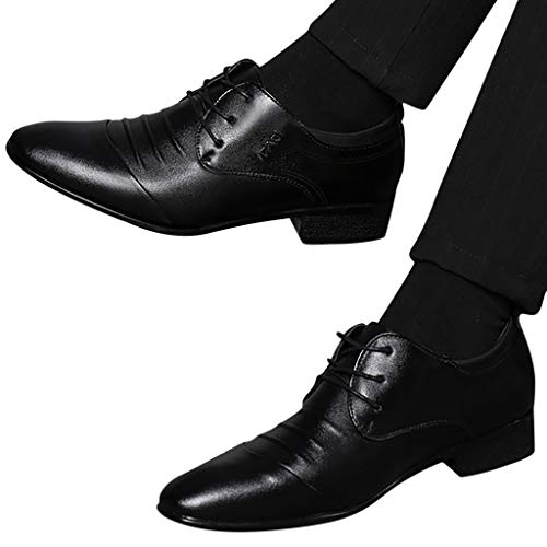 Shoes Suit Shoe Casual Shoes Male Wedding Lace Leather Men Comfortable Business Men's Leather Shoes Fashion Shoes (Black, 46)2