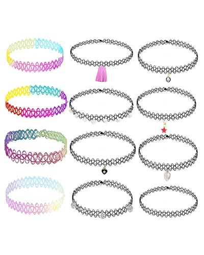 FUGLUS 12 Stück Süße Mädchen-Halskette, Choker Halskette Set...