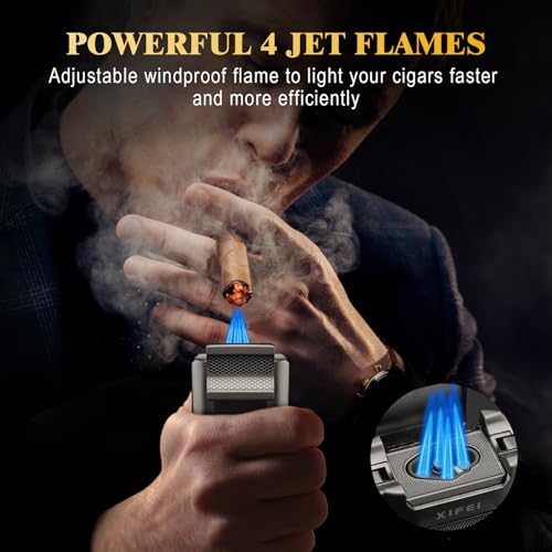 Encendedor de mesa 6 en 1 XIFEI con cortador de cigarros miniatura 3