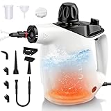 Handheld Steam Cleaner, 1050W Pressurised Steam Cleaner with 13 Accessories & Child Lock, 450ml Portable Chemical-Free Steamer for Kitchen, Bathroom, Grout, Windows, Upholstery and Car
