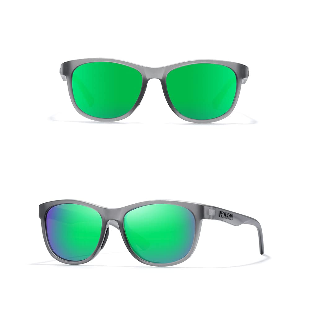 GenericKDEAM Polarized Sunglasses Women's Saturated Coated Sunglasses Square 58mm Medium Sunglasses Men's, C4 Mirror Green