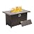 Wicker Propane Fire Pit Outdoor Fire Pit Table 60000 BTU 43 Inches Gas Fire Pit with Steel Grille Tabletop Double Fire Tube Blue Crystal Beads and Fire Pit Cover