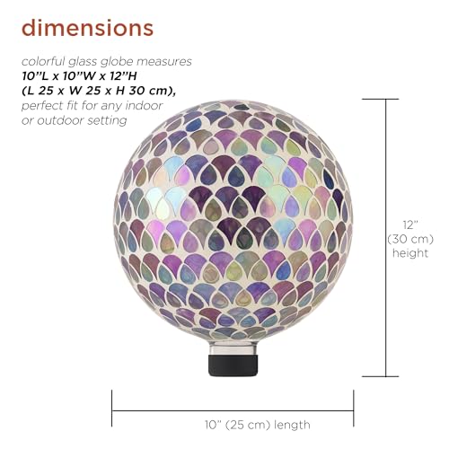 image for Alpine Corporation HGY438 Outdoor Mosaic Glass Gazing Globe with Color