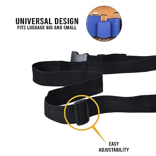 Image of Aqbah Pack of 2 Luggage Tie Down Straps, with Strength up to 600lbs 10 ft in Length with Adjustable Buckle Straps for Motorcycle, Trucks, Luggage etc (Black)