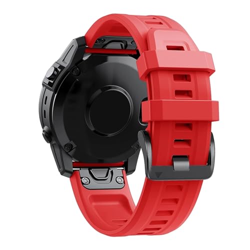 Générique Bracelet en Silicone Compatible avec Fenix ​​7X 7 6X 6 Pro 5 5X Plus Epix 2 Tactix Bravo Bracelet de montre 26mm 22mm Bracelet(Red,Forerunner 945 955)