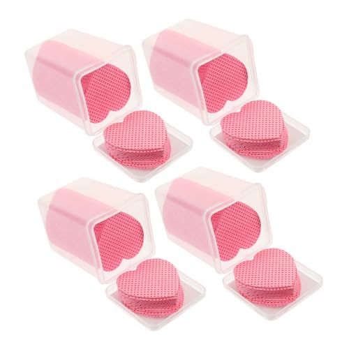 TOGEVAL 4 cajas Toallitas de Algodón para Uñas Forma de Corazón Sin Pelusa Cajas Paños Removedores de Pegamento y Esmalte para Gel y Acrílico Suaves y Fáciles de Transportar