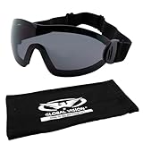 Global Vision Eyewear Flare Anti-Fog Goggles with Storage Pouch, Smoke Tint Lens