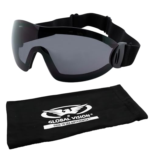 Global Vision Flare Skydiving Motorcycle Riding Goggles Anti-fog with Storage Pouch