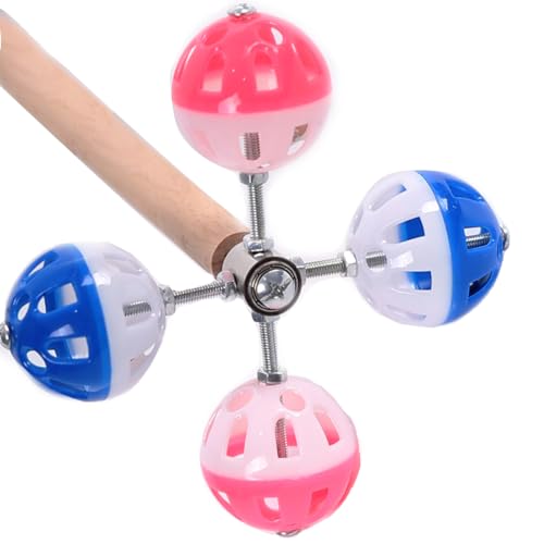 image for WEVONIGU Bird Stand Perch Toy with Rotating Balls,Parakeet Stand Perch