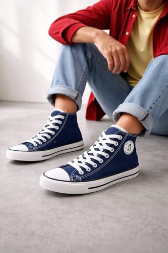 Image of Long High Top Canvas Men Sneakers