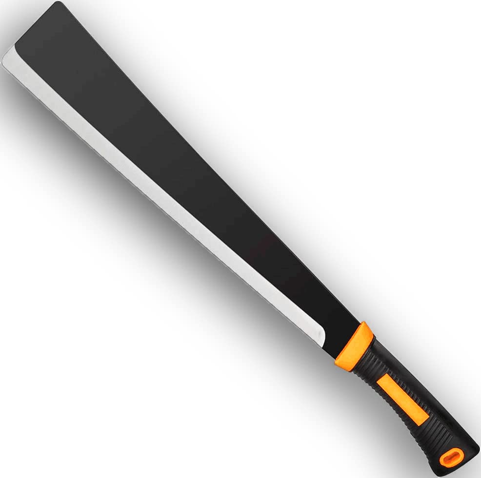 Machete Perfect for Chopping Splitting Cutting Hunting Blade with Garden Tools Heavy Duty Construction Outdoor Brush Carbon Handle Knife Weeding Gardening 20In Black Clearing Machete