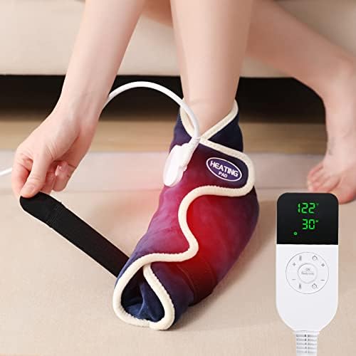 CAMECO 1 Pack Electric Heated Foot Ankle Wrap for Achilles Tendinitis & Plantar Fasciitis, Heating Pad for Foot Pain Relief, Heat Therapy Foot Warmer for Sprains Arthritis Women & Men, Auto Shut Off